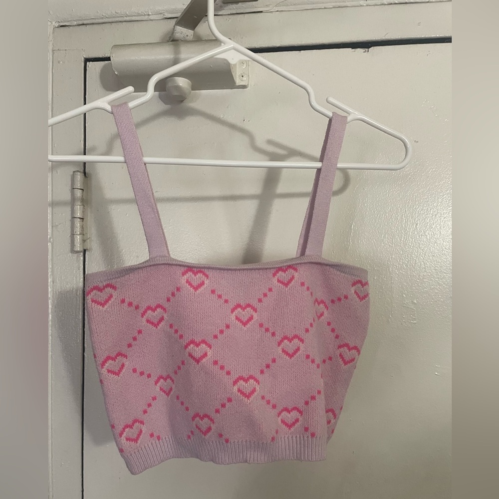 Witty Fox Pink Sweater Crop Top.
